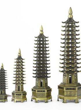 文昌塔金色书柜书桌装饰摆饰十三层13层9层学生儿童桌面工艺礼品