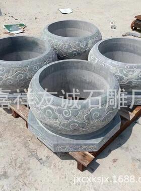 花岗岩石雕柱墩石青石仿古做旧柱础石寺庙祠堂空心柱基石厂家