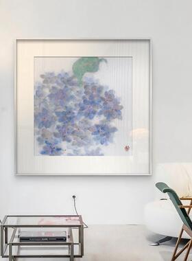 网红现代走牀北客厅装饰画卧室饭厅头挂画花朵治癒系廊尽头玄关壁