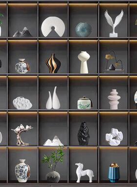 新中式摆件轻奢高档创意客厅酒柜电视柜办公室书房家居装饰品摆设