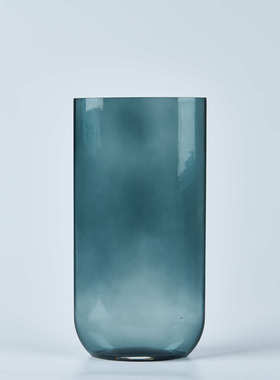 售楼处水晶花高端琉璃干花套装摆件刀锋花瓶器花艺扁饰品样板房