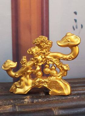 沙金财富如意摆件福禄吉祥百财到家摆件客厅办公室装饰工艺品