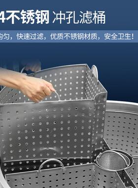 优厨派商用电磁304不锈钢冲孔过滤网滤桶带提手卤肉锅电磁煲汤炉