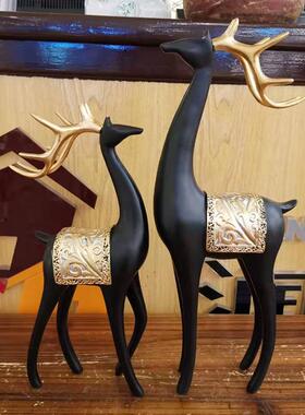 招财鹿 树脂摆件 工艺品 家居客厅 电视柜酒柜装饰品 鹿鹿通