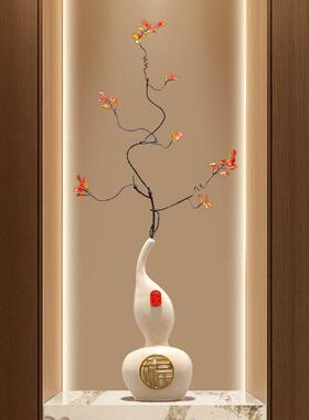 入户玄关葫芦花瓶摆件客厅电视柜壁龛竖高级感陶瓷家居装饰艺术品