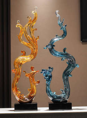 玄关装饰品龙年吉祥摆件现代轻奢高级感风生水起办公室客厅电视柜