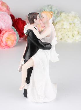 蛋糕装饰品树脂新郎新娘人偶婚庆庆典礼品摆件工艺品 甜蜜情侣