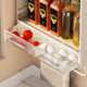 Kitchen multi-functional storage rack seasoning rack without punching wall-mounted salt seasoning jar storage box onion, ginger and garlic storage box