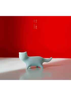高档表白神物器情人节日夕可爱猫咪招礼财摆件桌面爱生日七景德镇