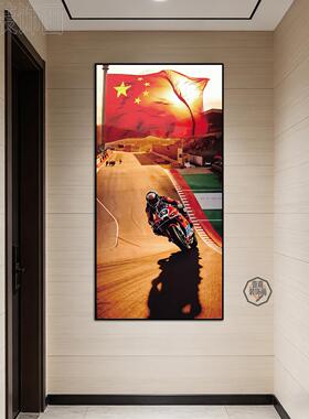 张雪机车WSBK夺冠装饰画德比斯车手冠军海报客厅挂画国旗世界名画