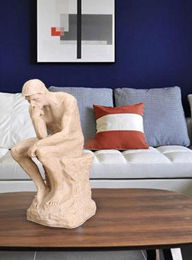 客厅电视背景墙两边的摆件欧式思考者复古人物雕塑模型装饰品摆设