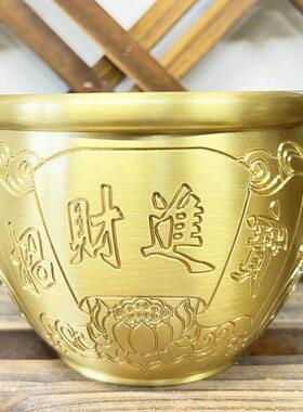 冰箱上的百福缸迷你家用室内玄关礼物新居小号聚宝盆守财黄铜进宝
