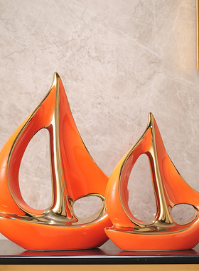 电视柜办公室装饰品帆船装饰摆件