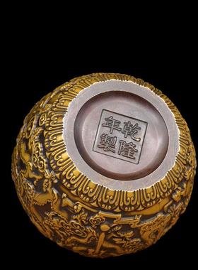 宏达 黄铜 九龙罐 龙纹铜缸 创意礼品摆件