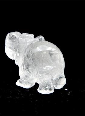 天然巴西白色水晶吉祥象装饰品白色水晶球办公室装饰品精工雕刻手