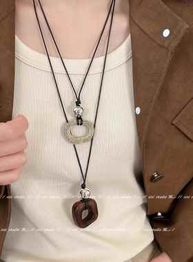 高级感复古长款项链女小众设计秋冬毛衣链挂绳吊坠2025新款百搭跨