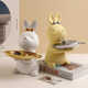 Nordic light luxury ceramic cute rabbit tray porch key storage ornament creative home living room soft decoration