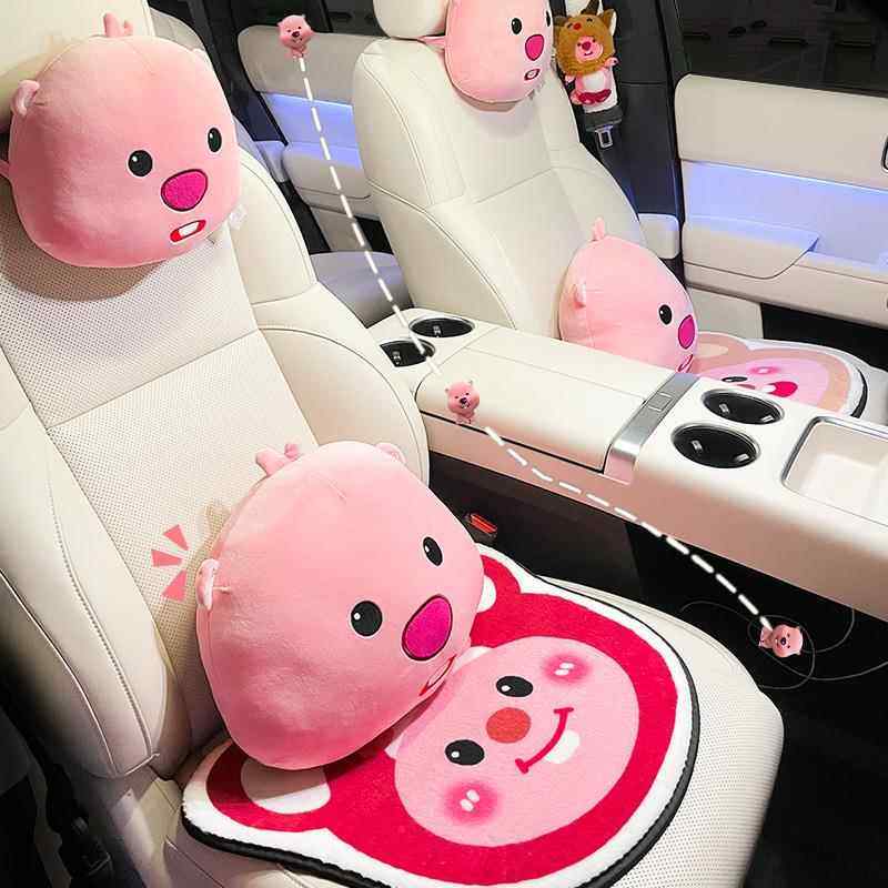 汽车头枕腰靠垫可爱卡通车用抱枕车内护腰靠背垫海狸车载靠枕颈枕 - 图1