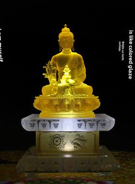 釉面水晶发光金刚底座8英寸佛像佛像祭坛崇拜梯形i形形状与Led灯