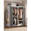 Perforated board wardrobe home bedroom simple dustproof cloth metal wardrobe iron hanger thickened floor-standing hanging wardrobe