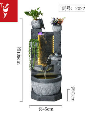 家家水美  创意欧式水幕墙流水喷泉摆件客厅庭院落地鱼池招财景观