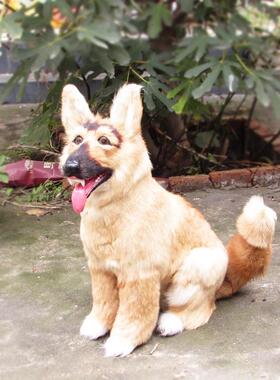 仿真狗狗大狼狗黑背犬摆件家居软装饰品客厅商场装饰狗模型模特