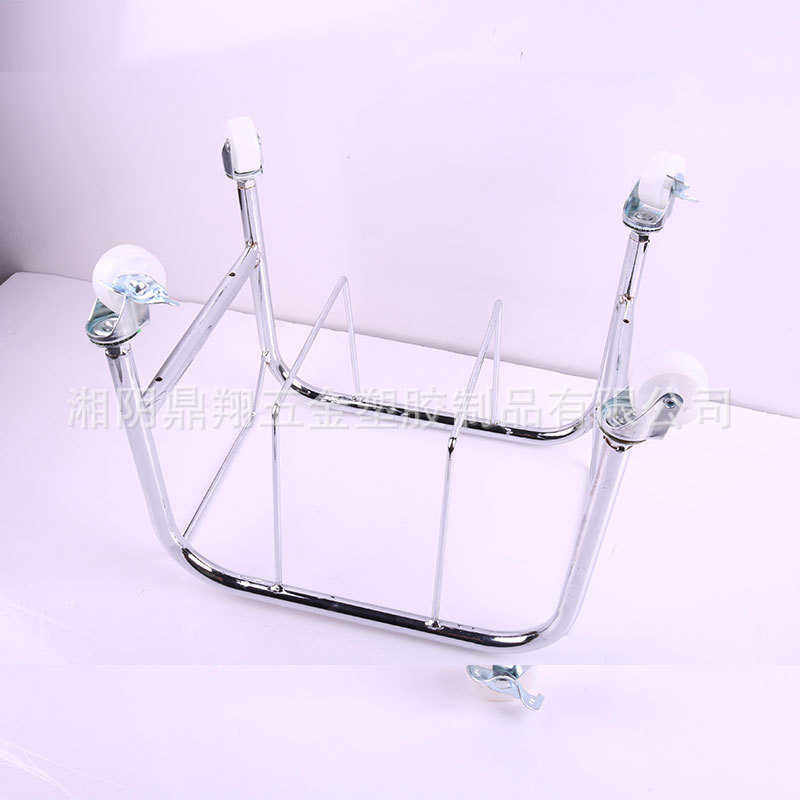 超市手提购物篮底座架子篮子存放托架带轮购物篮移动托架底座车 - 图3