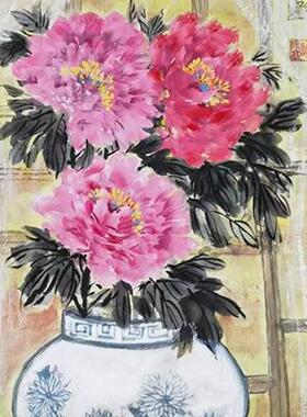 书法作挂画许文NCP高品装手绘国画花鸟画饰居品字画家客厅挂件