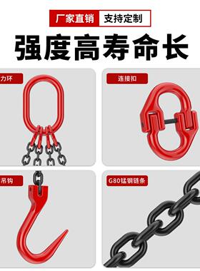 起重链条吊索具钢管钩大开口双勾吊钩吊具挂钩吊车专用吊装吊链