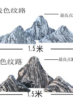 雪浪石切片组合园林庭院景观石泰山石枯山水石头假山室内石头摆件