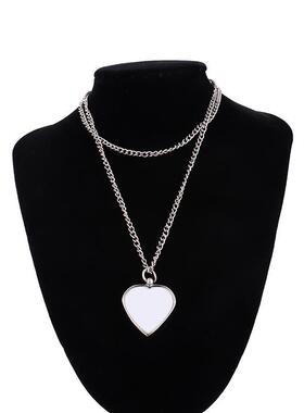 热转印空白骨灰盒项链 情侣 宠物相片骨灰盒心形吊坠