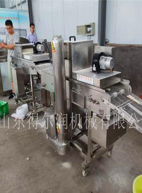 新款V6黄金鸡柳裹粉裹糠机 自动化裹粉均匀 鸡柳棒裹浆裹糠生产线