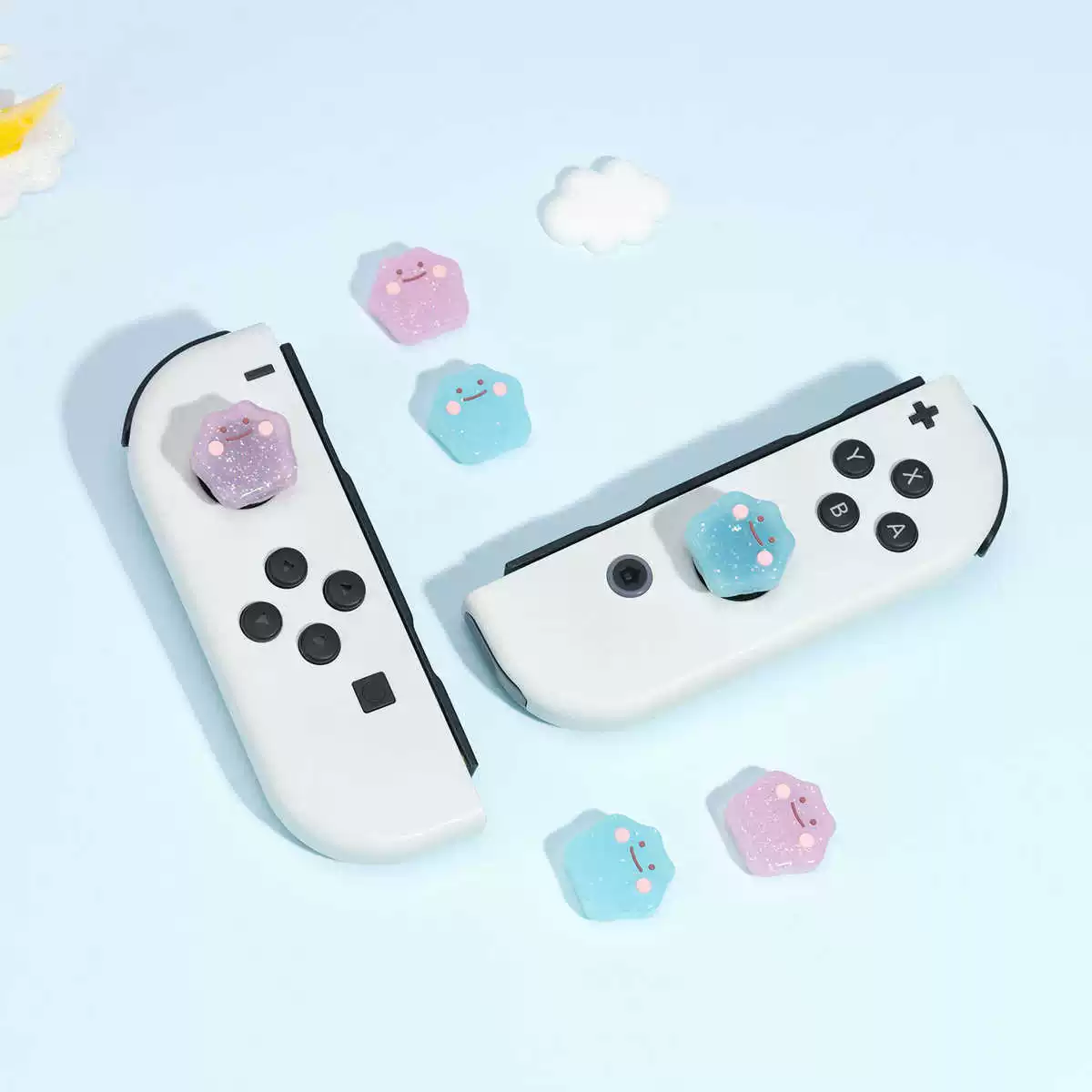 Сотни странных крышек для джойстиков Switch OLED NS Lite милые силиконовые кресты джойкон
