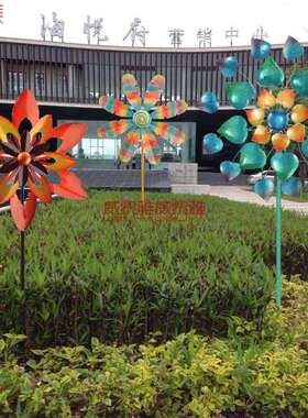 欧式会转园铁艺风车地商业步行街房产营销大户外林装饰品WLY-61雕