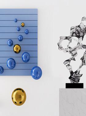 售楼处假山雕塑海浪艺术品简约现代抽象透明树脂装饰品玄关桌摆件