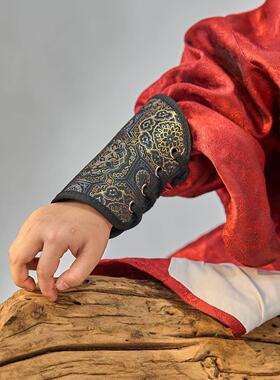 儿童汉服护臂男汉裔首服原创童装护腕织锦配饰武侠锦衣卫古装束袖