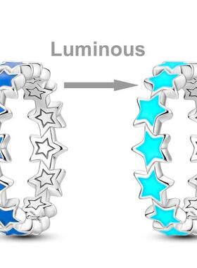 925标准银戒指火花彩色锆戒指P
