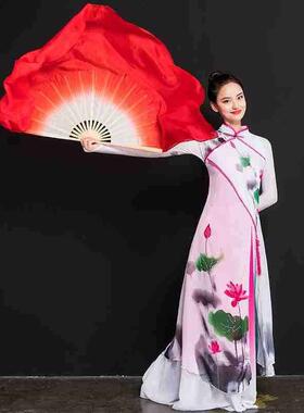 舞蹈扇子加长跳舞彩扇扭秧歌双面大扇海派渐变第五套广场舞彩扇
