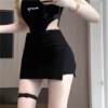 Banmi's carefully selected sports short skirt for women to wear as a light-proof walking half-length sexy high-waisted A-line hip slit skirt