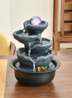 流水摆件循环喷客茶几风厅水轮办公室桌面生财泉风水水球9511装饰