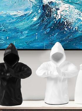 北欧式样板间软装搭配摆件客厅入门作揖人物轻奢树脂创意摆件