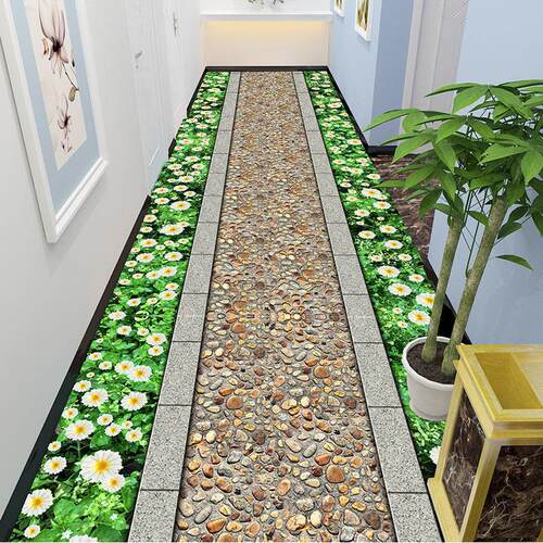 一抹净pvc地垫入户走廊阳台厨房进门垫可擦防水满铺大面积可裁剪 - 图0