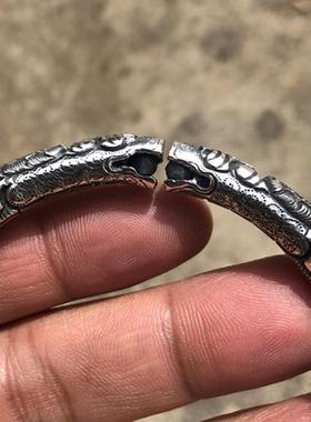 红银老九门同款手镯9SZ0766男女9纯银个古性手工实心男士复环二响