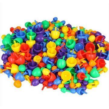 蘑菇钉丁组合插板拼图350粒塑料插珠(潜力）儿童益智玩具3-7岁,淘宝优惠券,粉丝福利购,淘宝优惠卷