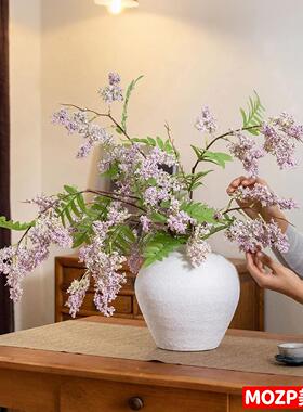 高档轻奢仿真花槐蕊花槐树假花摆设客厅餐桌花艺装饰仿生花束摆件