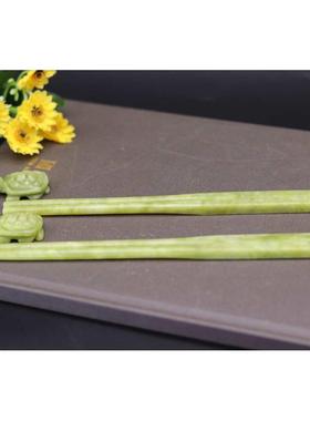 工艺品筷子含摆件小居家天然南乌龟两双座礼品婚庆玉石商务制作