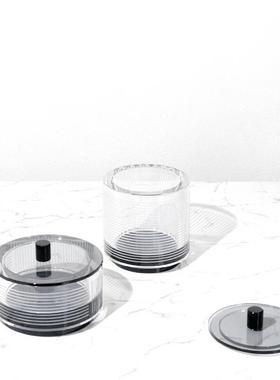 现代极简轻奢创意家居软装饰品样板房水晶艺术玻璃罐酒店会所摆件