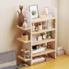 Computer desk solid wood bookshelves desk student study desk hole board desktop storage rack multi-layer storage table shelves