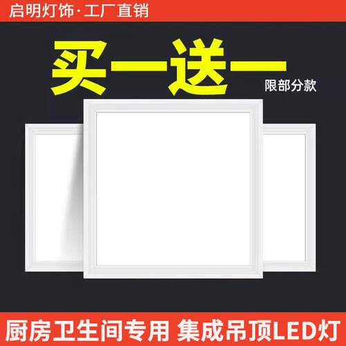 集成吊顶led灯x300铝x300600扣板厨房卫生间灯入嵌式30x60NWA平板 - 图2