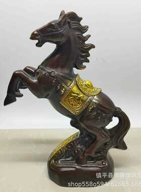 铜精工马到成功福马老包浆踏祥马马云公室办书房客厅0001摆件